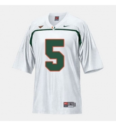 Men Miami Hurricanes Andre Johnson College Football White Jersey