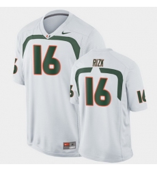 Men Miami Hurricanes Ryan Rizk Game White College Football Jersey