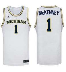 Men Michigan Wolverines Trey Mckenney White #1 NCAA Basketball Jersey Men Michigan Wolverines Trey Mckenney White #1 NCAA Basketball Jersey