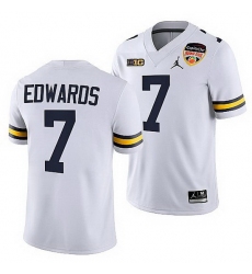 Michigan Wolverines Donovan Edwards White 2021 Orange Bowl College Football Playoff Jersey