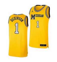 Michigan Wolverines Hunter Dickinson Maize Retro Limited Basketball Jersey