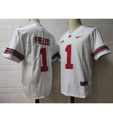 Men Ohio State Buckeyes #1 Justin Fields White 2023 F U S E NCAA Stitched Football Jersey