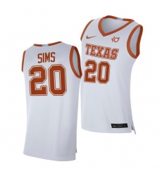 Texas Longhorns Jericho Sims White Alumni Player Texas Longhorns Jersey