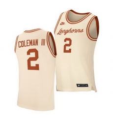 Texas Longhorns Matt Coleman Iii Cream Retro Texas Longhorns Jersey