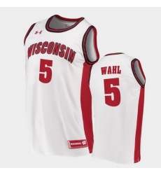 Men Wisconsin Badgers Tyler Wahl Replica White College Basketball Jersey