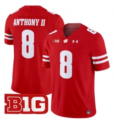 Men Youth Wisconsin Badgers 8 Vinny Anthony II Red 2024 Vapor Limited Jersey All Stitched