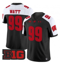 Men Youth Wisconsin Badgers 99 J J Watt Black Alternate 2024 Vapor Limited Jersey All Stitched