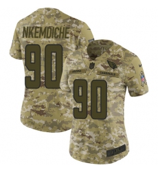 Nike Cardinals #90 Robert Nkemdiche Camo Women Stitched NFL Limited 2018 Salute to Service Jersey