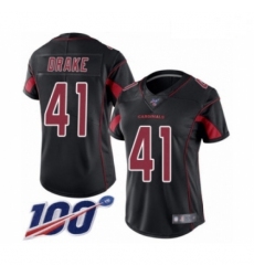 Women's Arizona Cardinals #41 Kenyan Drake Limited Black Rush Vapor Untouchable 100th Season Football Jersey