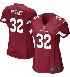 Womens Nike Arizona Cardinals 32 Tyrann Mathieu Game Red Team Color NFL Jersey