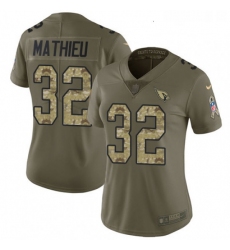 Womens Nike Arizona Cardinals 32 Tyrann Mathieu Limited OliveCamo 2017 Salute to Service NFL Jersey