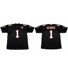 Men Atlanta Falcons 1 Jeff George Black 1994 Home Throwback Stitched Football Jersey