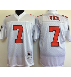 Men Atlanta Falcons 7 Michael Vick White M&N Throwback Jersey