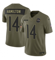 Men Baltimore Ravens 14 Kyle Hamilton Olive 2025 F U S E  Salute to Service Limited Football Jersey