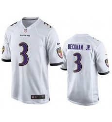 Nike Men's Baltimore Ravens #3 Beckham Jr White NFL Vapor Limited Jerseys