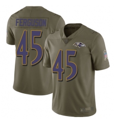 Ravens 45 Jaylon Ferguson Olive Men Stitched Football Limited 2017 Salute To Service Jersey