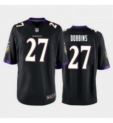 men j.k. dobbins baltimore ravens black game jersey 