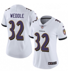 Womens Nike Baltimore Ravens 32 Eric Weddle White Vapor Untouchable Limited Player NFL Jersey