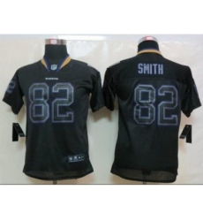 Nike Youth Baltimore Ravens #82 Torrey Smith Black Jerseys(Lights Out Elite)