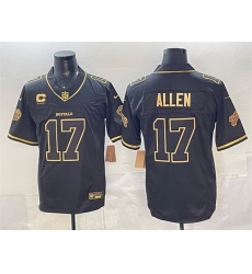 Men Buffalo Bills 17 Josh Allen Black Gold 2025 F U S E Rivalries With 4 Star C Patch Vapor Limited Stitched Football Jersey