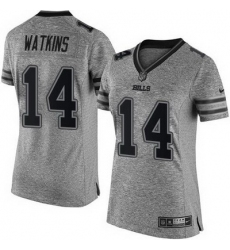 Nike Bills #14 Sammy Watkins Gray Womens Stitched NFL Limited Gridiron Gray Jersey