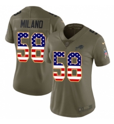 Women's Nike Buffalo Bills #58 Matt Milano Limited Olive USA Flag 2017 Salute to Service NFL Jersey