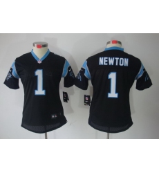 Women Nike Carolina Panthers 1# Newton Black[Women Limited Jerseys]