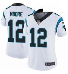 Womens Nike Carolina Panthers 12 DJ Moore White Vapor Untouchable Elite Player NFL Jersey