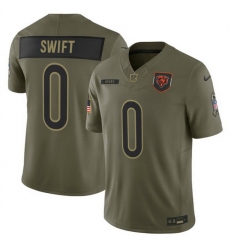 Men Chicago Bears 0 D 27Andre Swift Olive 2025 F U S E  Salute to Service Limited Stitched Football Jersey