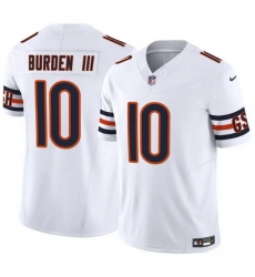 Men Chicago Bears 10 Luther Burden III White 2025 F U S E  Vapor Untouchable Limited Stitched Football Jersey