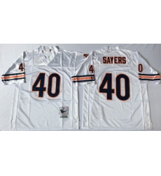 Men Chicago Bears 40 Gale Sayers White M&N Road Throwback Jersey