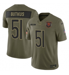 Men Chicago Bears 51 Dick Butkus Olive 2025 F U S E  Salute to Service Limited Stitched Football Jersey