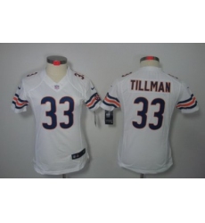 Women Nike Chicago Bears 33# Charles Tillman White Color Women Limited Jerseys