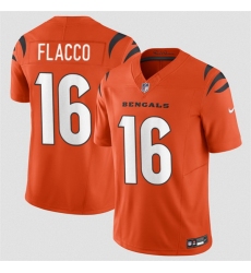 Men Cincinnati Bengals 16 Joe Flacco Orange 2025 F U S E  Vapor Untouchable Limited Stitched Football Jersey