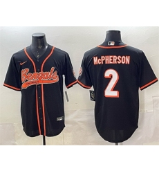 Men Cincinnati Bengals 2 Evan McPherson Black With Patch Cool Base Stitched Baseball Jersey Men Cincinnati Bengals 2 Evan McPherson Black With Patch Cool Base Stitched Baseball Jersey