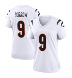 Women Cincinnati Bengals 9 Joe Burrow White Vapor Untouchable Limited Jersey