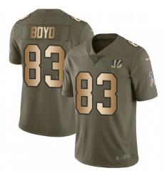 Youth Nike Cincinnati Bengals 83 Tyler Boyd Limited OliveGold 2017 Salute to Service NFL Jersey