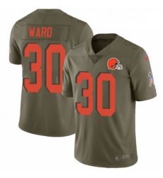 Mens Nike Cleveland Browns 30 Denzel Ward Limited Olive 2017 Salute to Service NFL Jersey