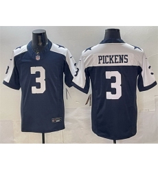 Men Dallas Cowboys 3 George pickens Navy F U S E  Thanksgiving Vapor Limited Stitched Football Jersey