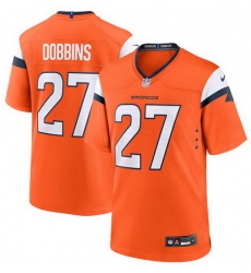 Men Denver Broncos 27 J K  Dobbins Orange 2025 Alternate Stitched Game Jersey