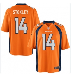 Men Nike Denver Broncos Brandon Stokley #14 Orange Stitched NFL Jersey