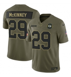 Men Green Bay Packers 29 Xavier McKinney Olive 2025 F U S E  Salute to Service Limited Stitched Football Jersey