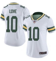 Women Green Bay Packers 10 Jordan Love White Limited Vapor Untouchable Jersey