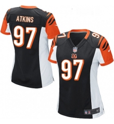 Womens Nike Cincinnati Bengals 97 Geno Atkins Game Black Team Color NFL Jersey