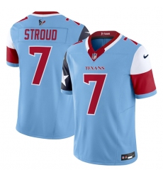 Men Houston Texans 7 C J  Stroud Blue 2024 F U S E  V5 Limited Stitched Football Jersey