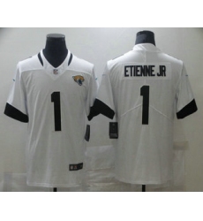 Men Jacksonville Jaguars 1 Travis Etienne Jr White 2021 Vapor Untouchable Stitched NFL Nike Limited Jersey