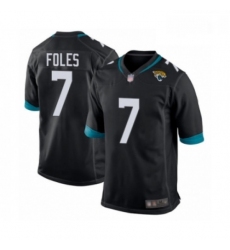 Men Jacksonville Jaguars 7 Nick Foles Game Black Team Color Football Jersey