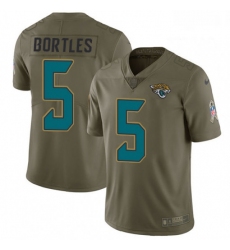 Men Nike Jacksonville Jaguars 5 Blake Bortles Limited Olive 2017 Salute to Service NFL Jersey