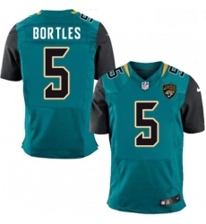 Men Nike Jacksonville Jaguars 5 Blake Bortles Teal Green Team Color Vapor Untouchable Elite Player NFL Jersey