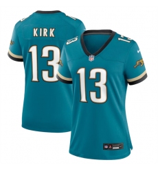 Women Jacksonville Jaguars 13 Christian Kirk Teal 2024 Prowler Throwback Vapor Limited Stitched Football Jersey